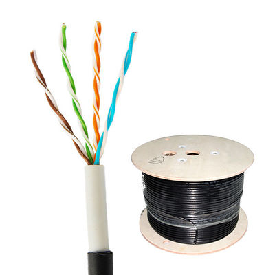 Buy UTP Cat 5e Lan Cable Outdoor Network Cable Solid 24AWG PE+PVC Waterproof 1000FT online manufacture
