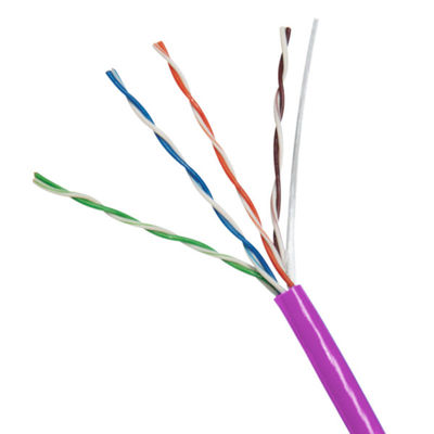 Buy 0.48mm Purple 1000FT Cat UTP 5e Network Cable 24AWG 100MHz Solid online manufacture