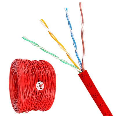 Buy UTP High Speed Cat 5E Internet Cable 1000Ft 0.5mm 100MHz Red PVC Pass Fluke Test online manufacture