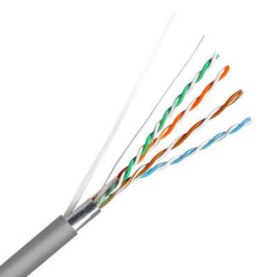 Buy 0.515mm Bare Copper Gray Jacket LSZH Cable Pass Fluke 24AWG FTP CAT5E Cable online manufacture