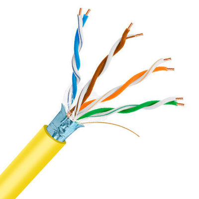 Buy Cat5e FTP 24AWG 1000Ft 0.515mm Bare Copper Yellow PVC Jacket Cable online manufacture