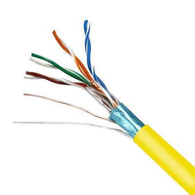 acheter 100 MHz 24AWG FTP CAT5E câble jaune PVC veste cuivre câble intérieur 1000ft online manufacture
