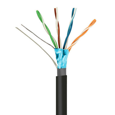 Buy 24 AWG 100MHz CAT5E FTP CAT5E Cable Outdoor PE 0.47mm Solid Copper Pass Fluke 1000Ft online manufacture