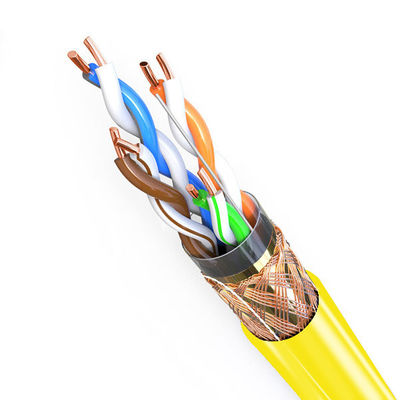 acheter Cable Ethernet blindé en PVC jaquette jaune Cat5e SFTP 24AWG en cuivre de 500 ft online manufacture