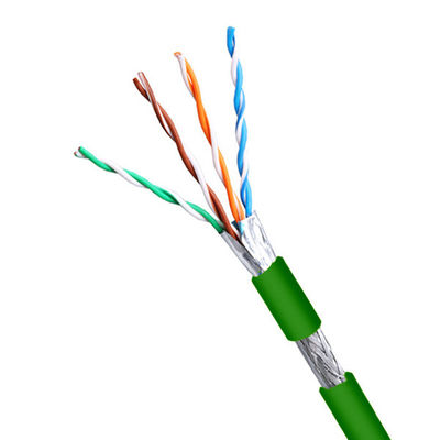 Buy Green SFTP 24 AWG Cat 5E Cable PVC Jacketed Network Pure Copper Shielding 500FT online manufacture
