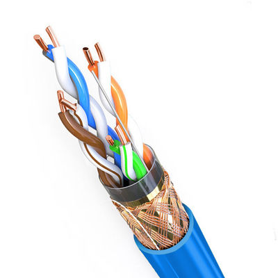 Buy LSZH Jacket SFTP CAT5E Cable 100MHz Frequency Blue 0.510mm Copper Shielded Cable online manufacture