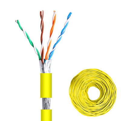 kaufen Gelbes PVC-Ethernetkabel 100MHz 0,51mm reines Kupfer 1000FT SFTP CAT5E Kabel online manufacture