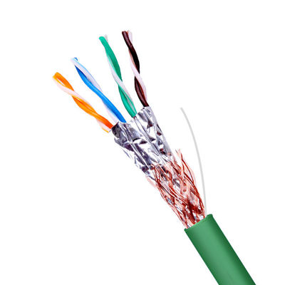 Buy Green SFTP CAT5E Cable 0.510mm Copper LSZH Cable Expend To 350Hz 24AWG online manufacture