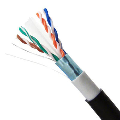 Buy Outdoor PE+PVC Jacket FTP CAT6 Cable Black Ethernet Cable Bare Solid Copper 1000FT online manufacture
