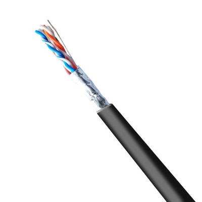 Buy Black Cat6 FTP 23AWG Outdoor PE Jacket Network Cable Extend To 550MHZ 1000FT online manufacture