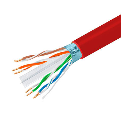 Buy Red PVC FTP CAT6 Cable 250MHz Lan Cable 23AWG 1Gbps Special For Project Cable online manufacture