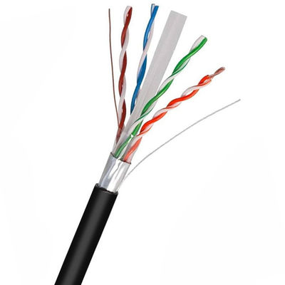 Buy Solid Outdoor PE Jacket 1000FT FTP CAT6 Cable 0.56mm With Networking Cables online manufacture