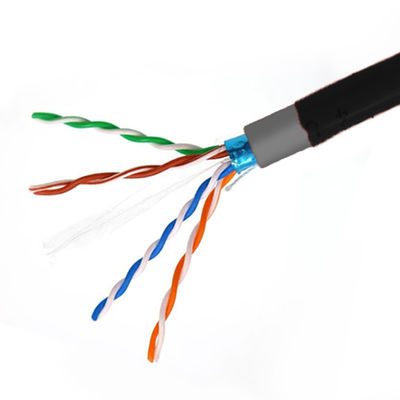 acheter 23AWG CAT6 câble FTP Solid Outdoor Noir PE+PVC Jacket câble réseau 1000Ft online manufacture