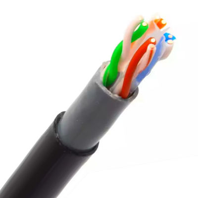 Buy CAT6 FTP Outdoor PE+PVC 0.560+0.005mm Pure Copper Solid Lan Cable online manufacture