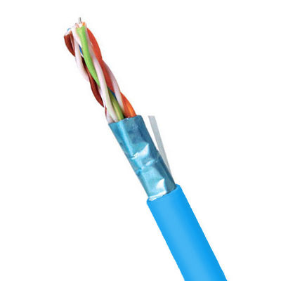 Buy 500MHz 23AWG FFTP CAT6A Cable Blue PVC Jacketed Cable FUTP Cable online manufacture