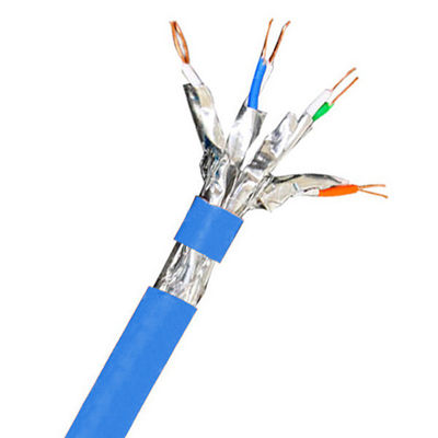 Buy 1000FT SFTP CAT6A Cable 23AWG LSZH Cable With Blue Jacket 500MHz 10Gbps Transmission online manufacture