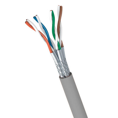 Buy 600MHz SFTP CAT7 Cable 23AWG CPR Dca-S2 D2 A1 Gray PVC High Speed Network Cable online manufacture