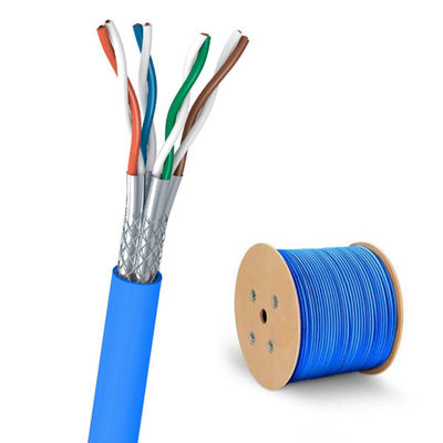 kupować SFTP CAT7 23AWG 600MHz Niebieski kabel sieciowy PVC do przesyłania danych 10Gbps online manufacture