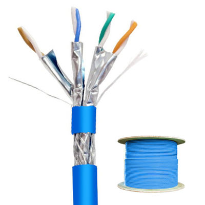 Buy 0.570mm LAN SFTP CAT7 Cable With Blue PVC Jacket For 10Gbps Network Connections online manufacture