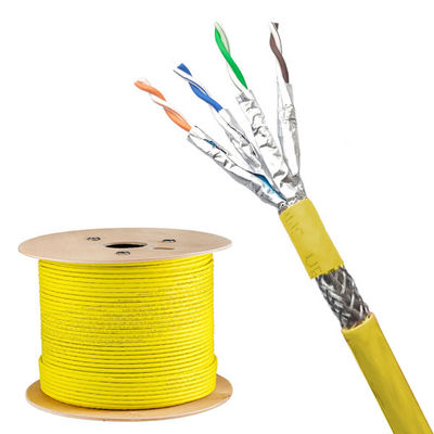 Buy Yellow CAT7A SFTP Cable With Shielded LSZH Jacket For 1000MHz Network Connections online manufacture