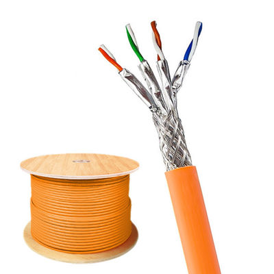 Buy 23AWG SFTP CAT7A Cable Orange LSZH Ethernet Cable With 100% Copper 10Gbps 1000FT online manufacture