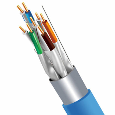 kupować Niebieski CAT8 FFTP LSZH 22AWG miedziany kabel 40 Gbps do przesyłania danych 1000 stóp online manufacture