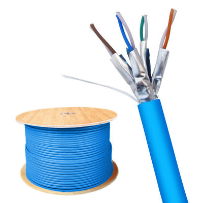 Buy Shielded FFTP CAT8 Cable Blue 22AWG 2000MHz 40Gbps Ethernet Cable 1000FT online manufacture