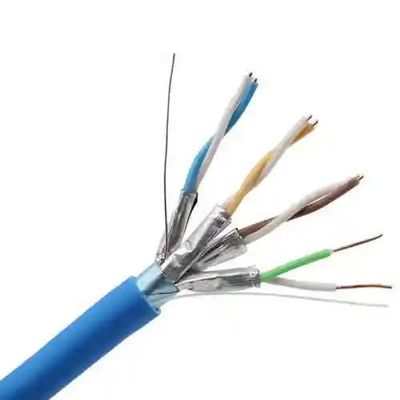 Buy FFTP CAT8 Ethernet Cable 2000 MHz Bandwidth 22AWG Stranded  Blue PVC Jacket 50meters online manufacture