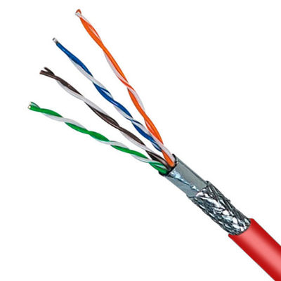 Buy Red LSZH Cable 24AWG SFTP CAT5E Cable 100MHz 100% Copper Shielded 1000FT online manufacture